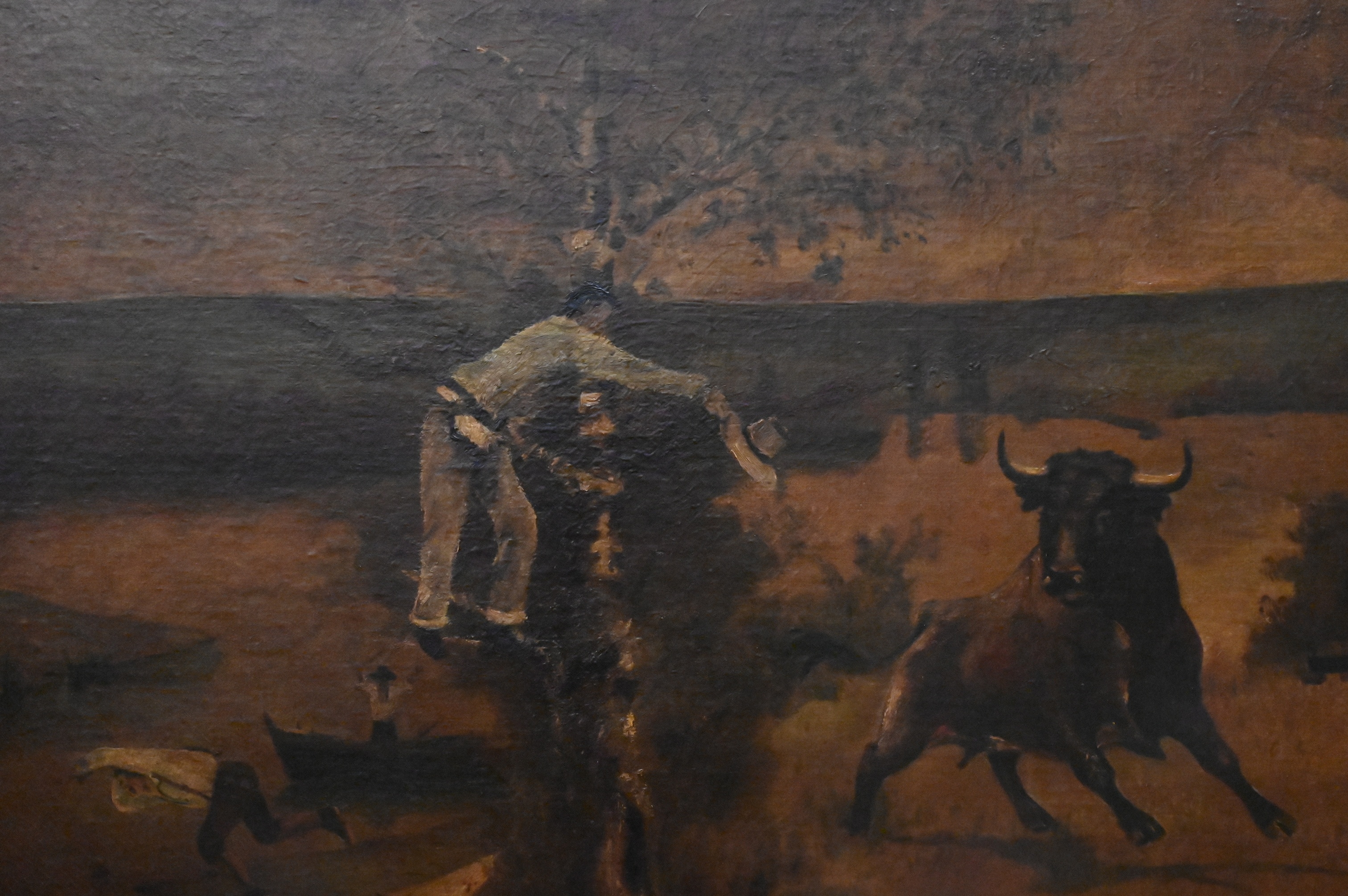 Eastman Johnson | Stampeding Bull in a Landscape | MutualArt