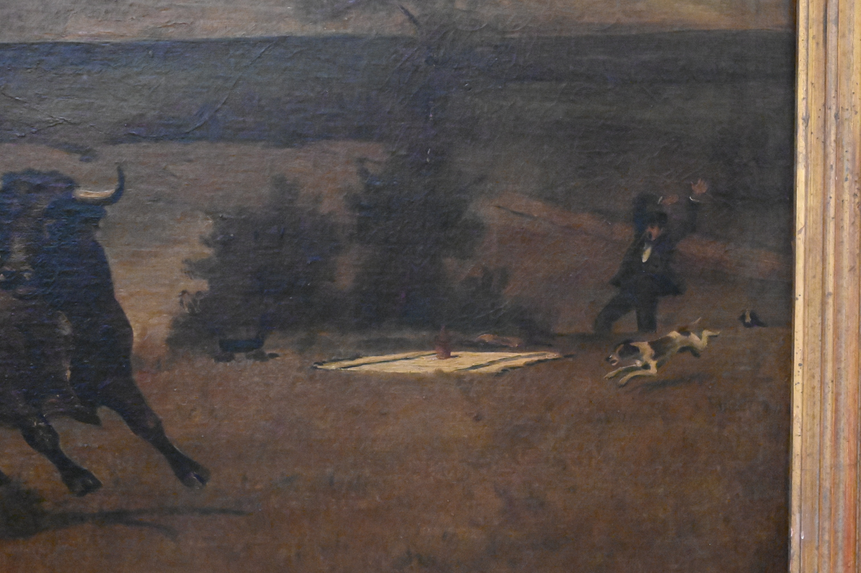 Eastman Johnson | Stampeding Bull in a Landscape | MutualArt