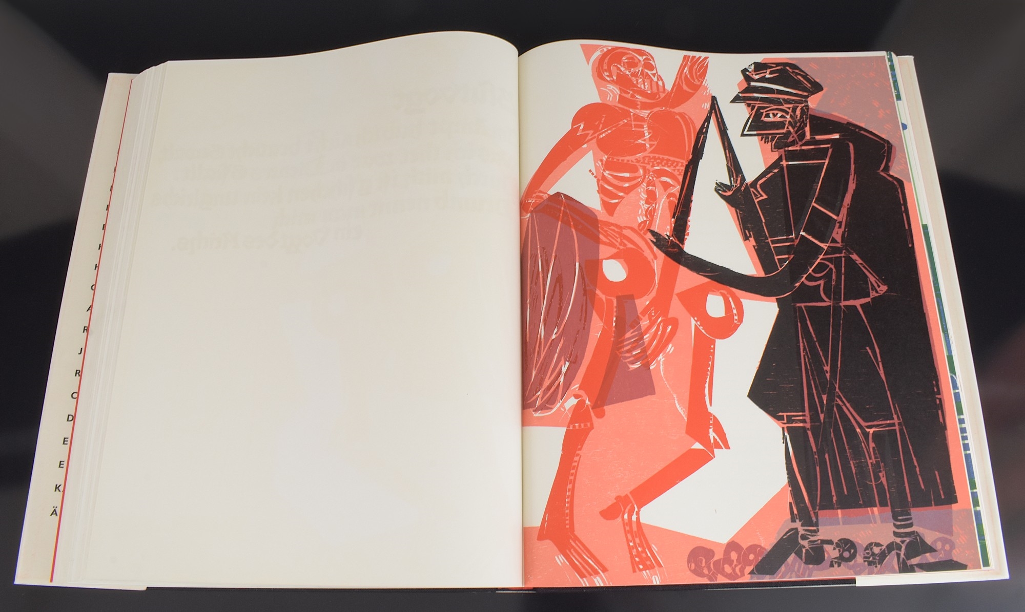 Artwork by HAP  Grieshaber, Totentanz von Basel mit den Dialogen der mittelalterlichen Wandbilder, Made of color woodcut