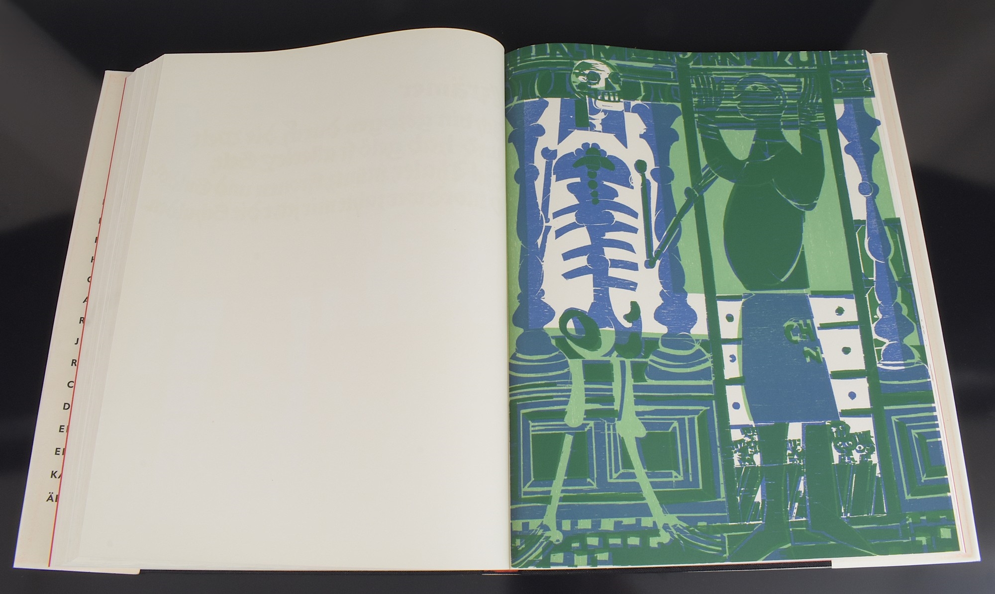 Artwork by HAP  Grieshaber, Totentanz von Basel mit den Dialogen der mittelalterlichen Wandbilder, Made of color woodcut