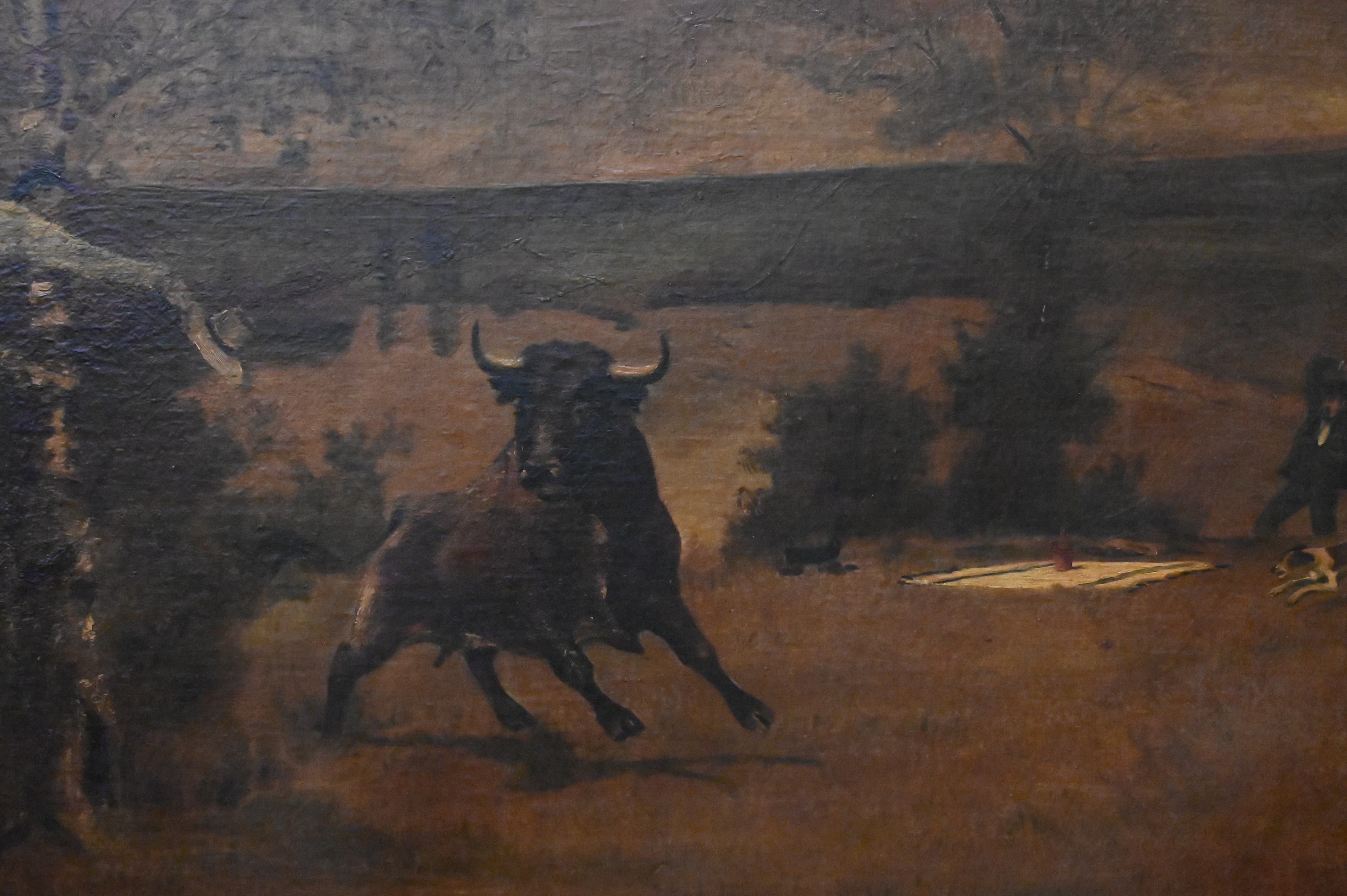 Eastman Johnson | Stampeding Bull in a Landscape | MutualArt