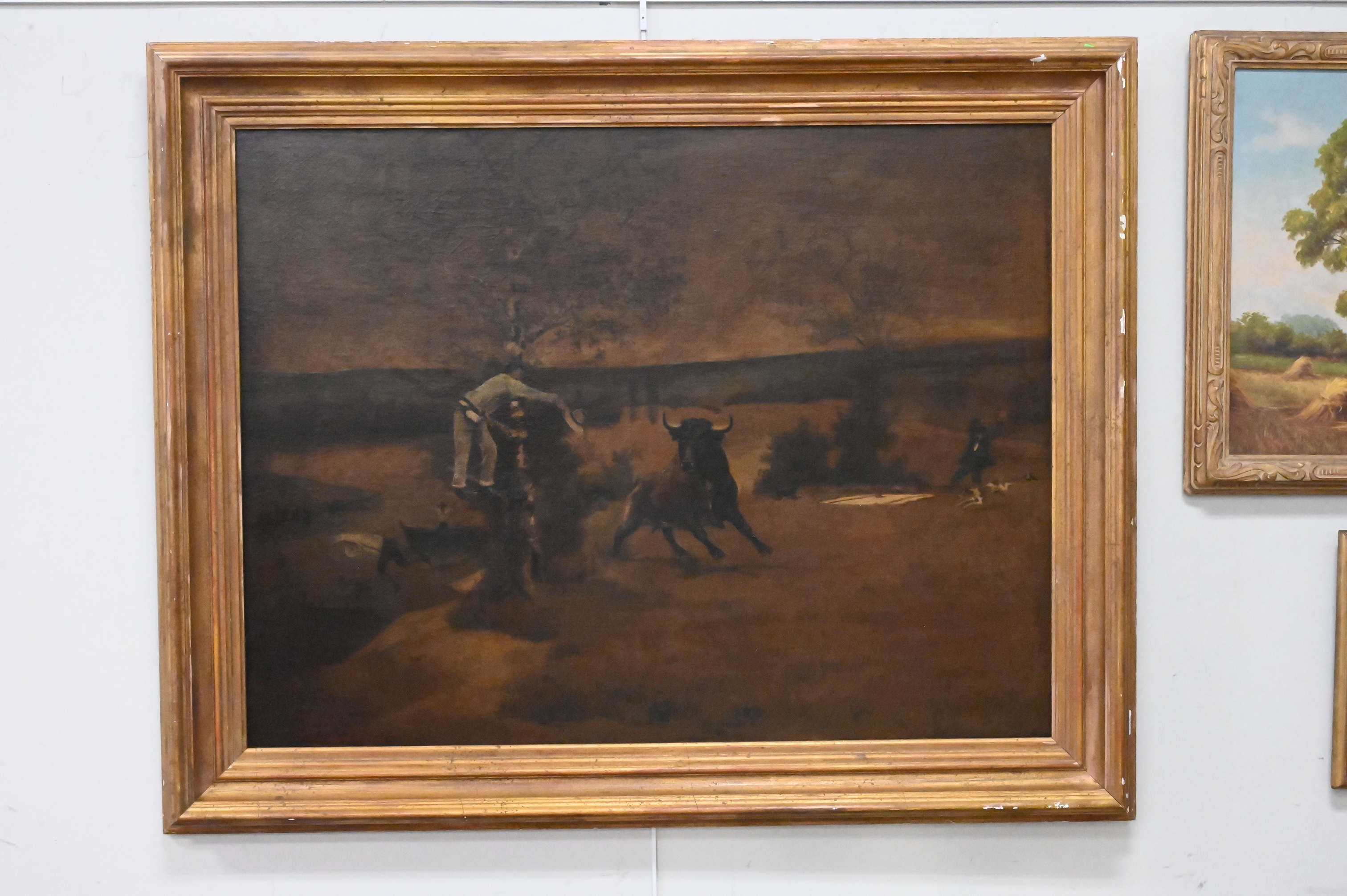 Eastman Johnson | Stampeding Bull in a Landscape | MutualArt