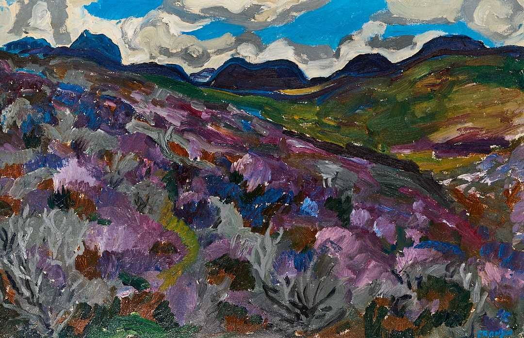 Artwork by Hugh Cronyn, LOW MOUNTAINS OF SNOWDONIA, Made of Oil On Canvas