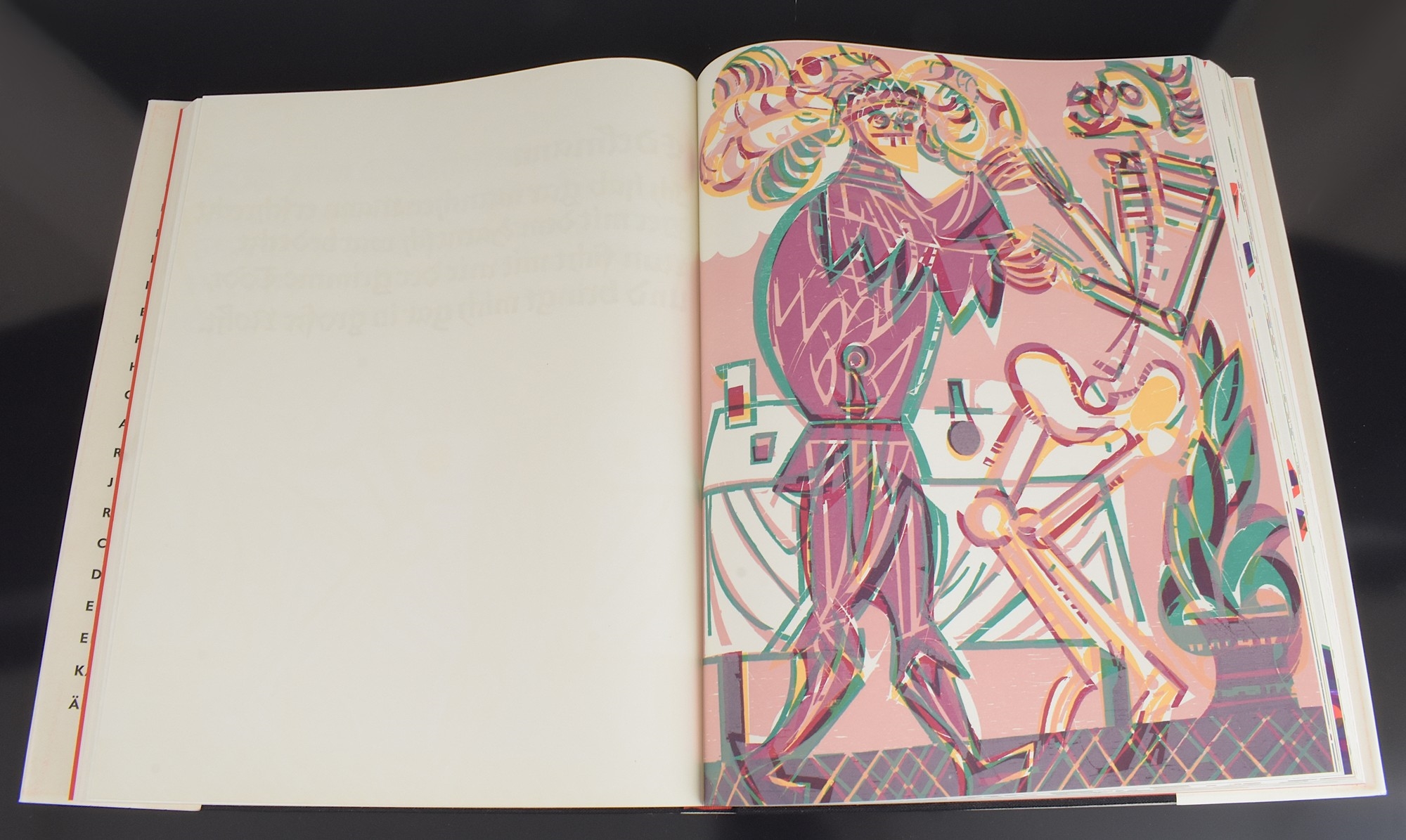 Artwork by HAP  Grieshaber, Totentanz von Basel mit den Dialogen der mittelalterlichen Wandbilder, Made of color woodcut