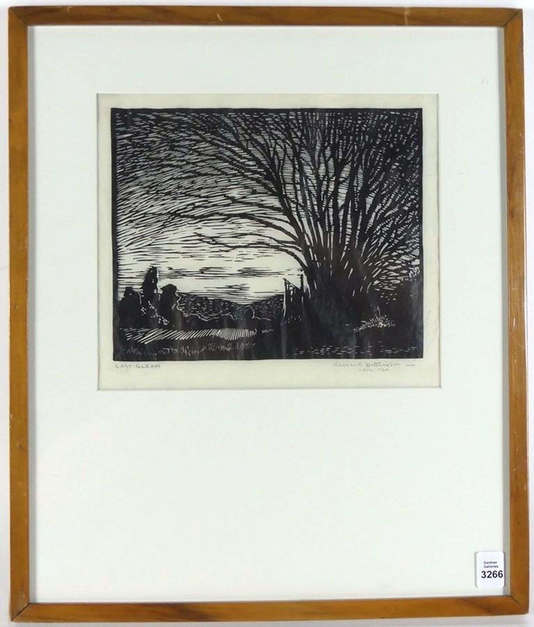 Artwork by Leonard Hutchinson, Last Gleam, Made of Woodcut