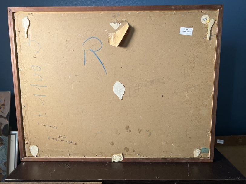 Artwork by Dominique Picard, Village in Provence, Made of Oil On Cardboard