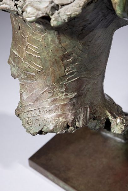 Artwork by Christophe Charbonnel, Young woman's head, Made of Bronze