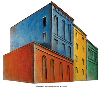 4 Buildings in Indigo - Lidya Buzio
