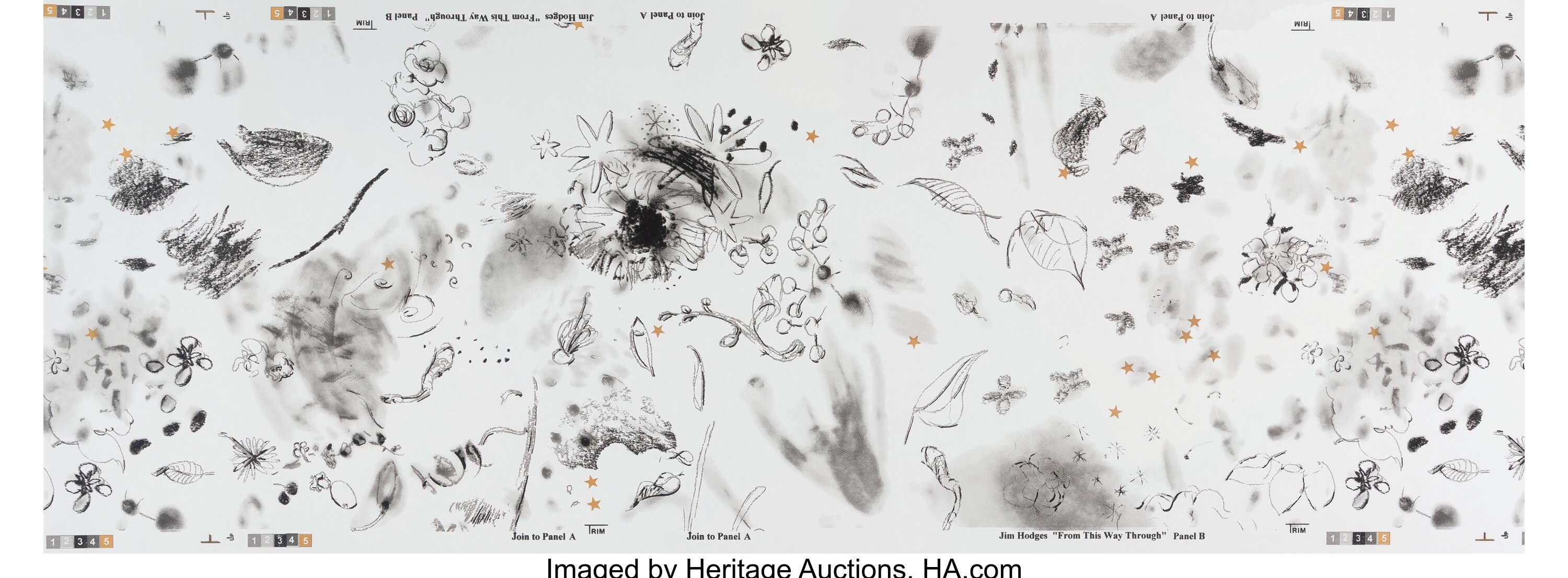 Artwork by Jim Hodges, From This Way Through (two rolls), 1999, Made of Wallpaper