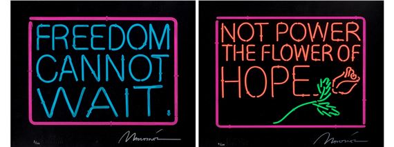 Flower of Hope; Freedom (two works) - Patrick Martinez