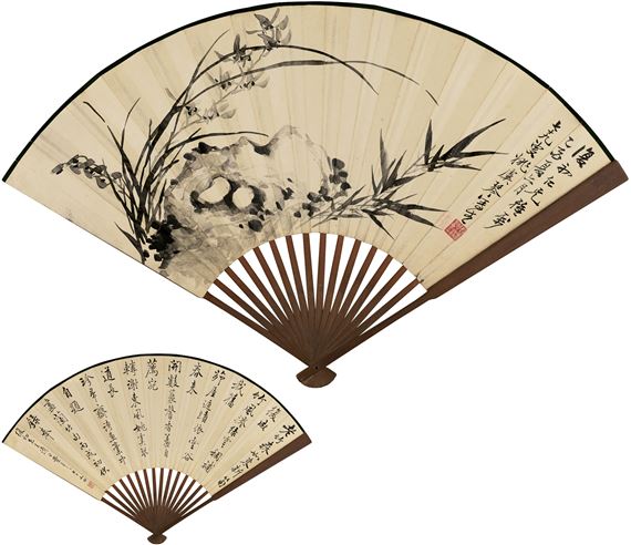 ORCHID·FIVE-CHARACTER POEM IN RUNNING SCRIPT - Tong Danian