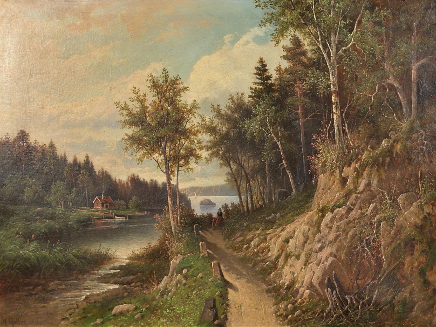 Hermann Muller | Cesta podél řeky (1886) | MutualArt