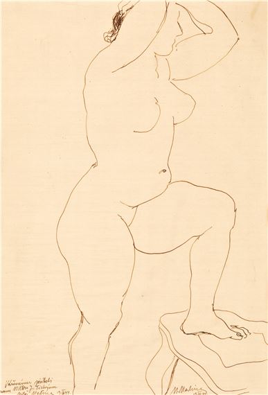 Pózující akt by Malina Miloš, 1944