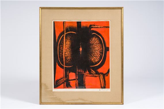 Octave Landuyt | Composition en rouge et noir (1968) | MutualArt