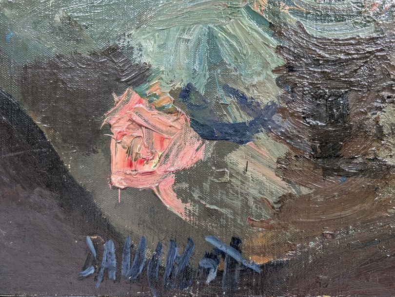 Artwork by Gabriel Dauchot, Bouquet de roses, Made of Oil On Canvas