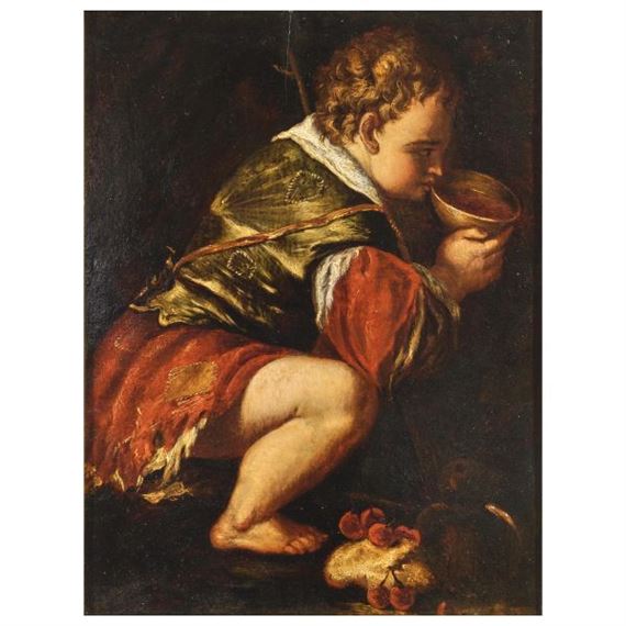 CHILD DRINKING FROM BOWL