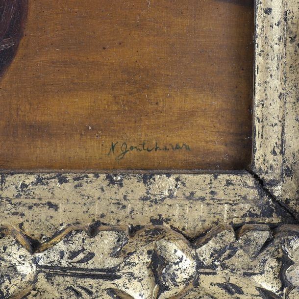 Artwork by N. Goncharova, Vase in Bloom, Made of Oil On Cardboard