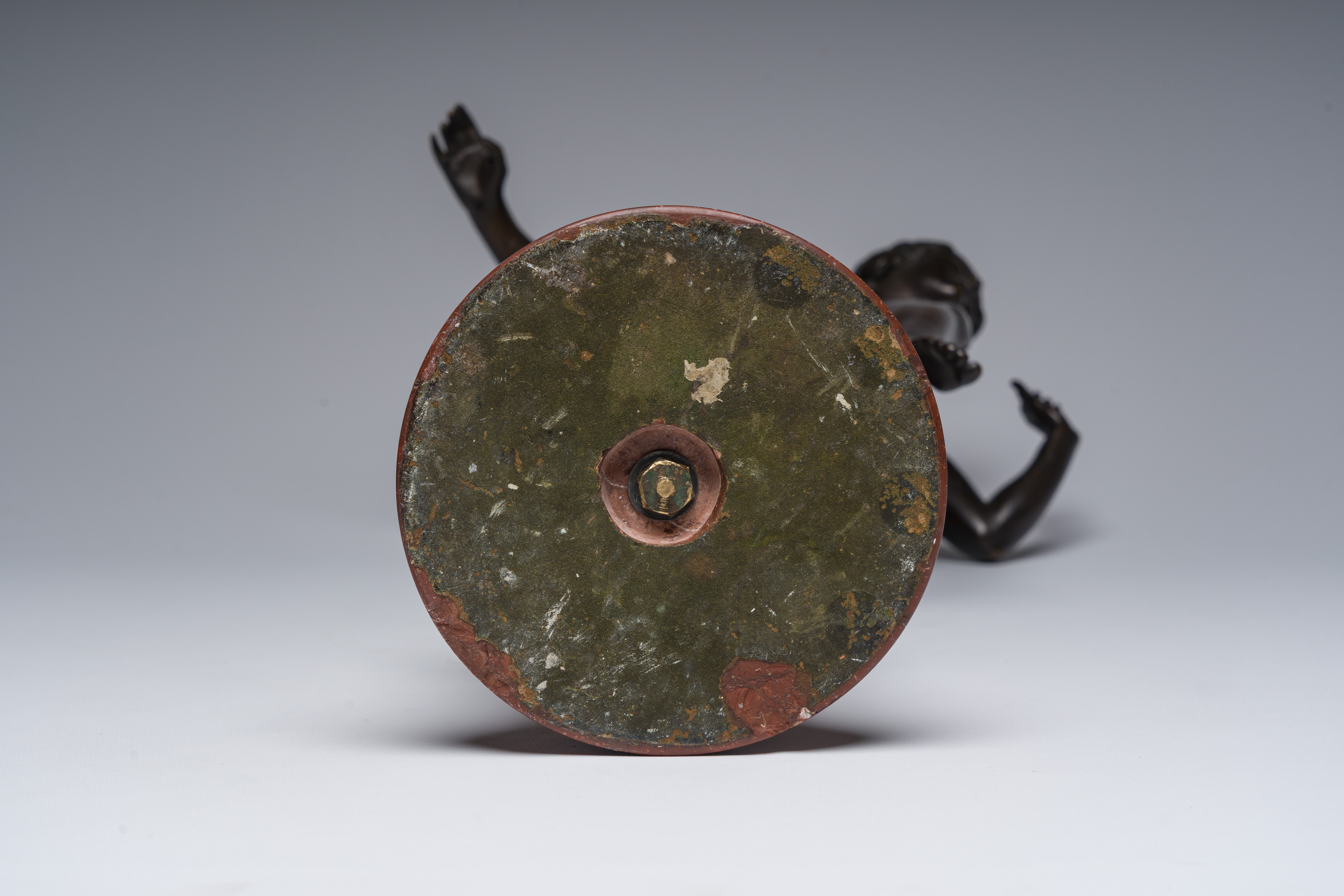 Artwork by Rudolf Marcuse, Dancer, Made of patinated bronze on a red marble base