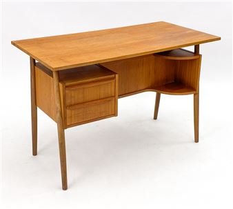 Danish Teak Desk C. 1960s - Gunnar Nielsen