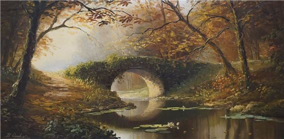 R. Lambert | Pont sur la riviÃ¨re | MutualArt