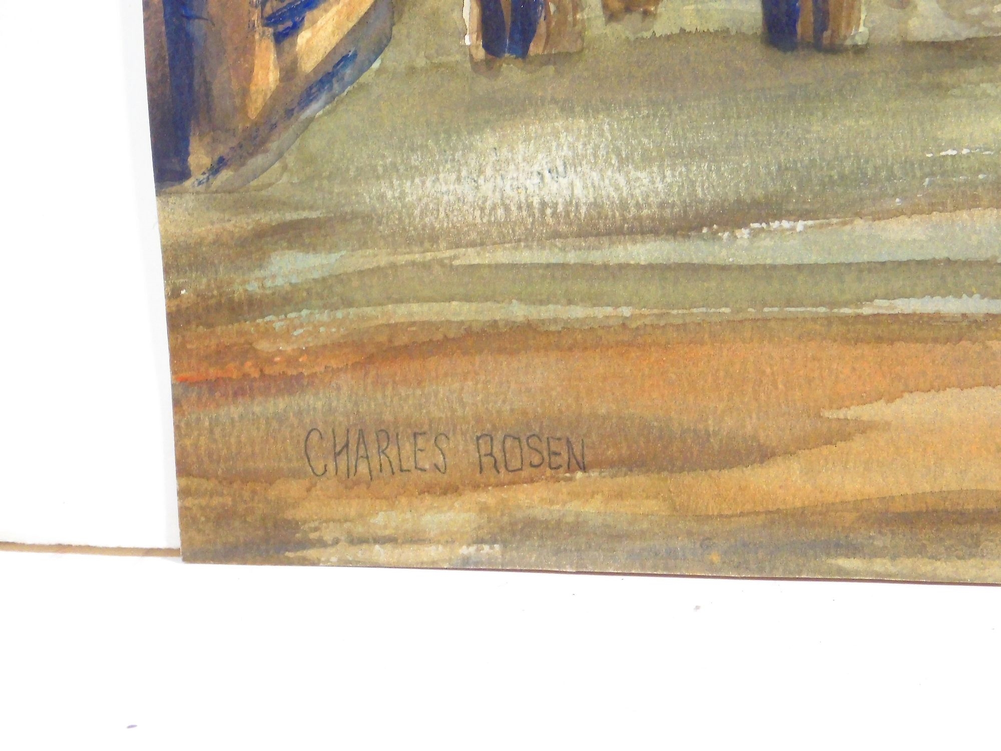 Charles Rosen | Farm Yard Watercolor | MutualArt