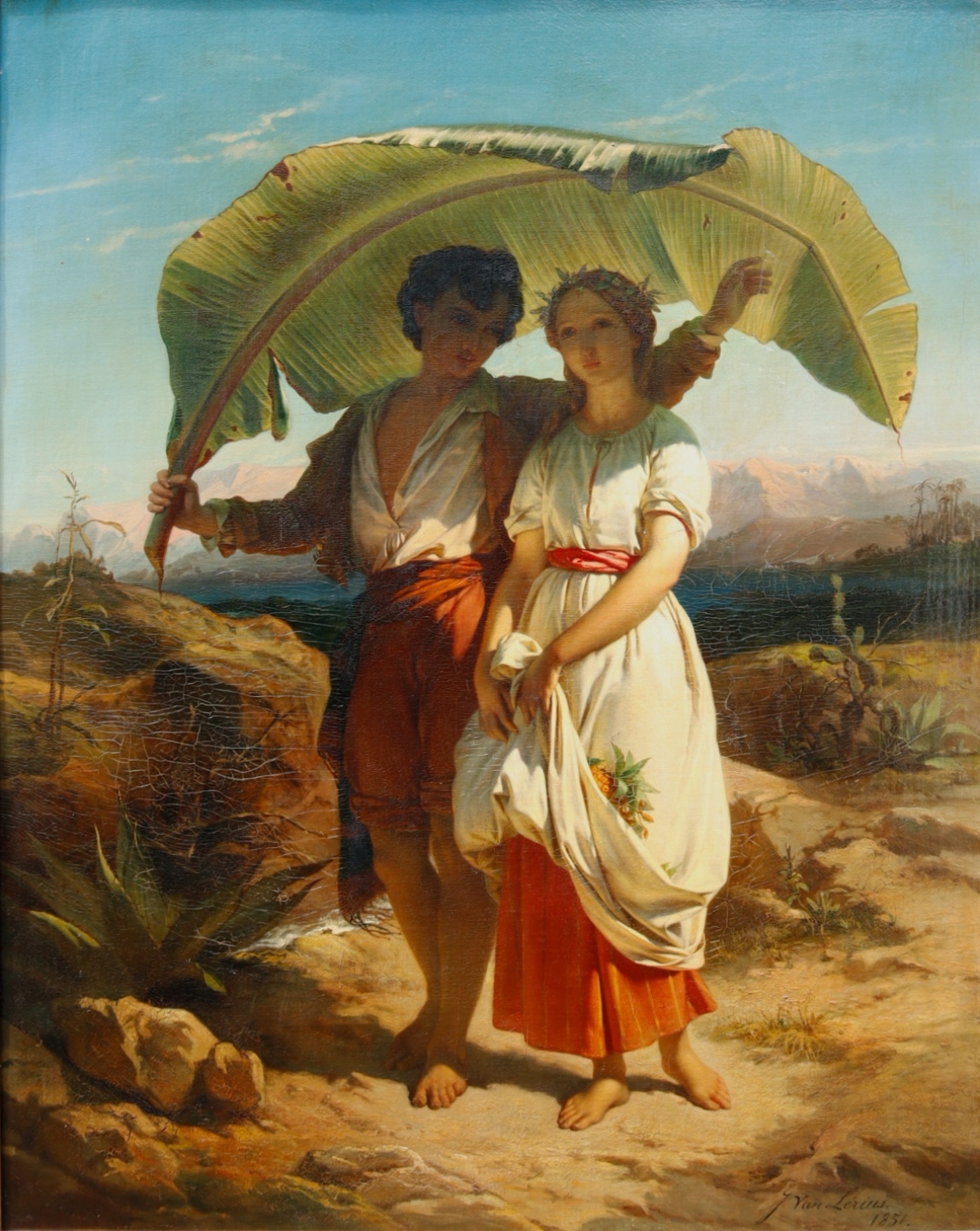 Artwork by Continental School, 19th Century, Paul and Virginia, Made of Oil On Canvas
