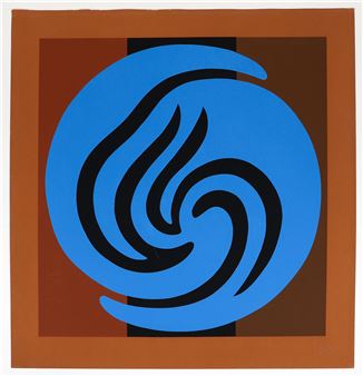 Untitled (Blue and Brown - Jack Youngerman