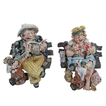 Pair of DMZ Coyle Pop Art Sculptures - Dmz Coyle