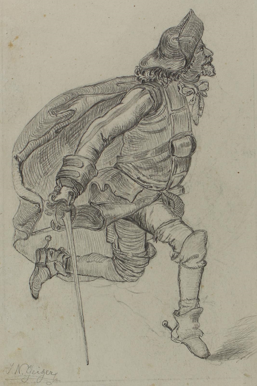 Peter Johannes Geiger | Portrait eines mittelalterlich gekleideten ...