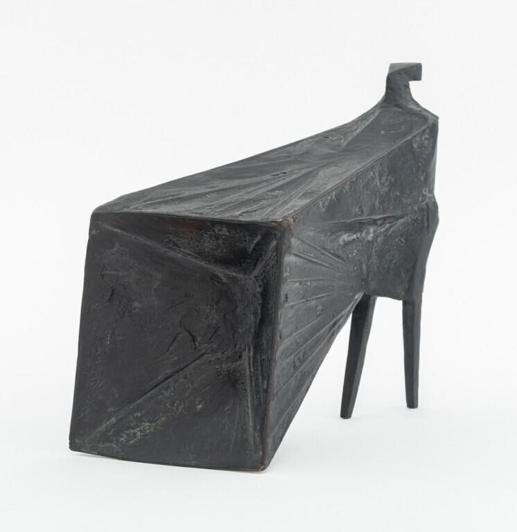 Artwork by Lynn Chadwick, Pair of Cloaked Figures II, Made of Patinated Bronze