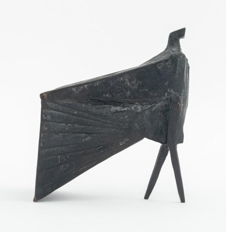 Artwork by Lynn Chadwick, Pair of Cloaked Figures II, Made of Patinated Bronze