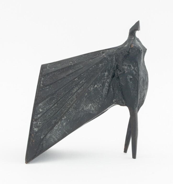 Artwork by Lynn Chadwick, Pair of Cloaked Figures II, Made of Patinated Bronze