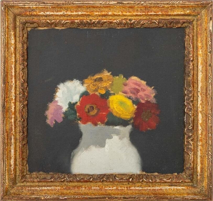Artwork by Robert Kulicke, Flowers, Made of Oil On Board