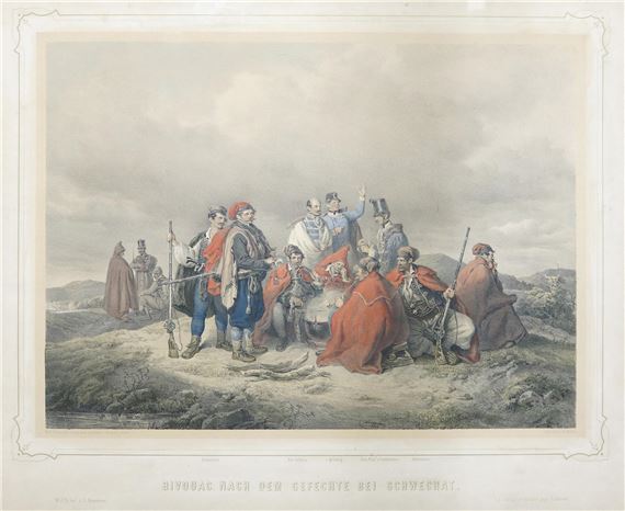 Bivouvac nach dem Gefechte bei Schwechat - Josef Kriehuber