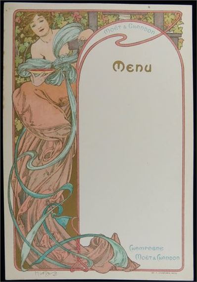 Alphonse Mucha | Moët & Chandon menu (Circa 1900) | MutualArt