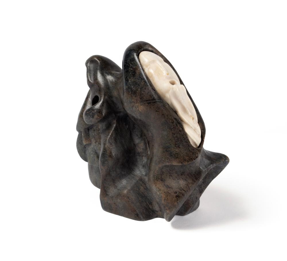 Artwork by Alex Alikashuak, Faces, Made of Stone And Bone