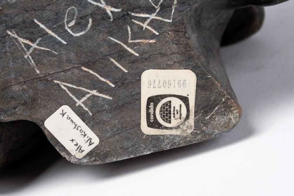 Artwork by Alex Alikashuak, Faces, Made of Stone And Bone