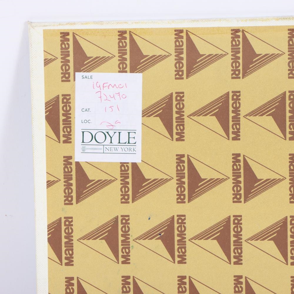 Artwork by Carlo Canevari, Untitled, two figures, Cardinal and Nun with Balloons, Made of Oil On Board