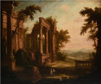 Figures Among Classical Ruins - Pierre Patel
