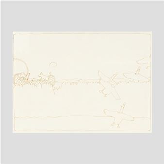 Kernal and Dog Canoeing with Five Ducks - Gaylen Hansen