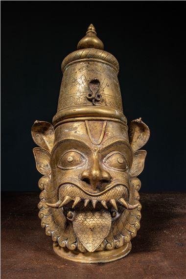 NARASHIMA BRONZE HEAD by Indian School, 18th Century, 18th Century