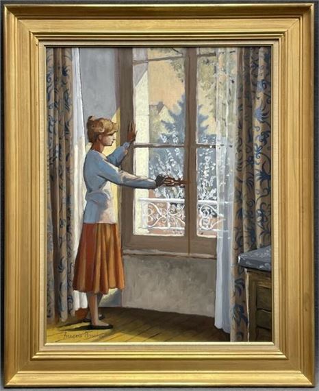 Woman at the window by Francois Brochet