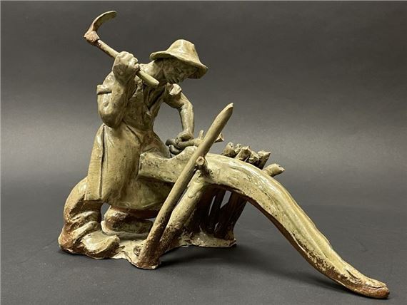 Fendeur de bois pour le potier by Andre Rozay