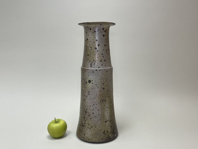 Artwork by Robert Deblander, Large stoneware vase with beige enamel, Made of Stoneware