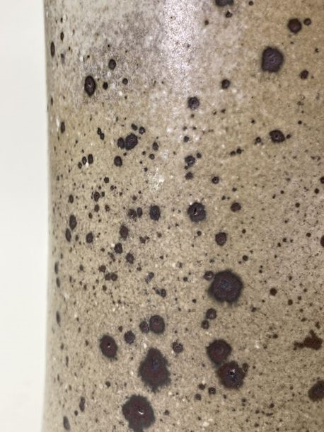 Artwork by Robert Deblander, Large stoneware vase with beige enamel, Made of Stoneware