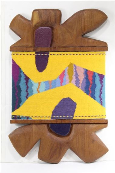 CARVED MAHOGANY AND WOOL - Monica Setziol Phillips