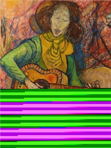 Oil Crayon on Paper by Byron Randall, 1964