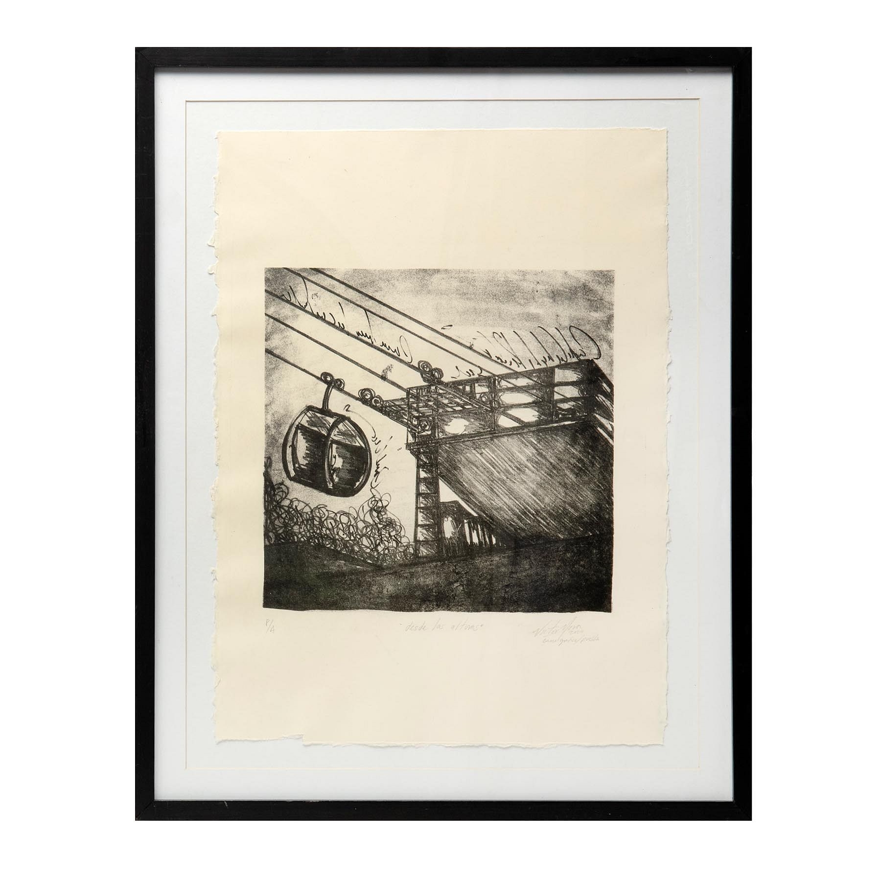 Artwork by Víctor Mora, En las alturas, Made of lithograph