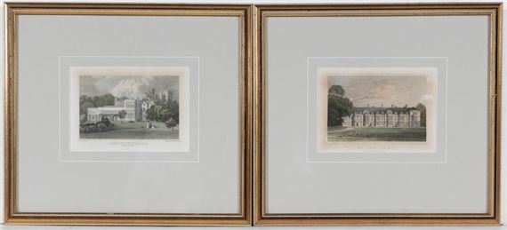 A set of four English c19th architectural engravings - John Preston Neale