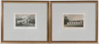 A set of four English c19th architectural engravings - John Preston Neale